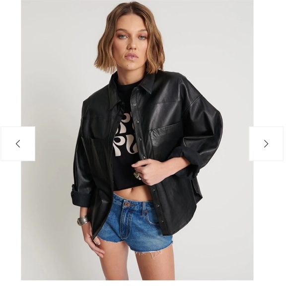 One Teaspoon Last Kiss Leather Daria Shacket